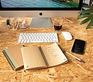 Cork spiral notebook with pen, black