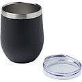 Corzo 350 ml RCS certified recycled stainless steel copper vacuum insulated cup, solid black