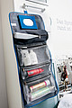 Cosmetic bag with 5 zip pockets,colour blue