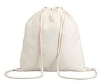 Cotton 100 gsm drawstring bag, beige