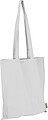 Cotton bag with long handles made from recycled cotton and RPET, white