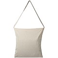 Cotton bag with woven carrying handle and bottom fold