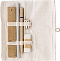 Cotton roll-up pouch with stationary set.