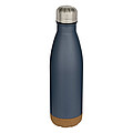 Cove 500 ml double wall vacuum insulated stainless steel water bottle with cork details, hale blue