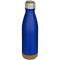 Cove 500 ml double wall vacuum insulated stainless steel water bottle with cork details, royal blue