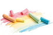 Crayons in box, brown