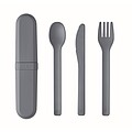 Cutlery set and case in PLA, petrol