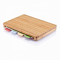 Cutting board with 4pcs hygienic boards, brown