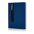 Deluxe A5 notebook with stylus pen, blue