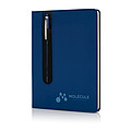 Deluxe A5 notebook with stylus pen, blue