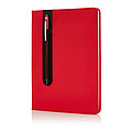 Deluxe A5 notebook with stylus pen, red