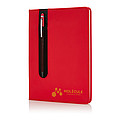 Deluxe A5 notebook with stylus pen, red