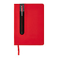 Deluxe A5 notebook with stylus pen, red