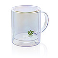Deluxe double wall electroplated glass mug