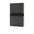 Deluxe hardcover PU notebook A5 with phone and pen holder