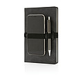 Deluxe hardcover PU notebook A5 with phone and pen holder