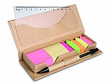 Desk set in brown paper box, beige