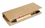 Desk set in brown paper box, beige