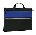 Document bag with a zip on the front pocket and 1 main pocket,colour black, blue