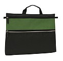 Document bag with a zip on the front pocket and 1 main pocket,colour black, green