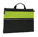 Document bag with a zip on the front pocket and 1 main pocket,colour black, light green