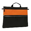 Document bag with a zip on the front pocket and 1 main pocket,colour black, orange