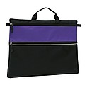 Document bag with a zip on the front pocket and 1 main pocket,colour black, purple