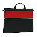Document bag with a zip on the front pocket and 1 main pocket,colour black, red