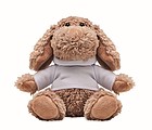 Dog plush wearing a hoodie