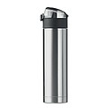 Double wall drinking bottle in stainless steel with security lock on the lid