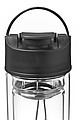 Double wall glass bottle with stainless steel sieve, leakproof