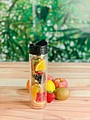 Double wall glass bottle with stainless steel sieve, leakproof