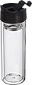 Double wall glass bottle with stainless steel sieve, leakproof