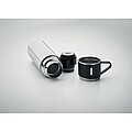 Double wall stainless steel vacuum insulated flask with leak-free cup lid