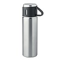 Double wall stainless steel vacuum insulated flask with leak-free cup lid