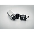 Double wall stainless steel vacuum insulated flask with leak-free cup lid