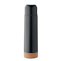 Double wall vacuum insulated flask in recycled stainless steel with cork detail base