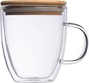 Double-walled glass with handle and 350 ml filling capacity