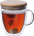 Double-walled glass with handle and 350 ml filling capacity