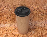 Double-walled leakproof mug with cork coating