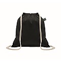 Drawstring bag Fairtrade 180gr, black