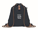 Drawstring bag made from recycled cotton with natural cords
