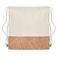 Drawstring bag w/ cork detail