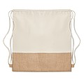 Drawstring bag w/ jute detail