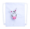 drawstring bag, zebra