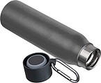 Drinking bottle with carabiner, 600ml, anthracite
