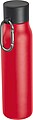 Drinking bottle with carabiner, 600ml, red