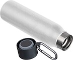 Drinking bottle with carabiner, 600ml, white