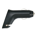 Dual port car charger with belt cutter and hammer, black