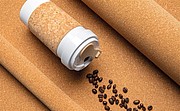 ECO PLA 400ml can with cork sleeve, white